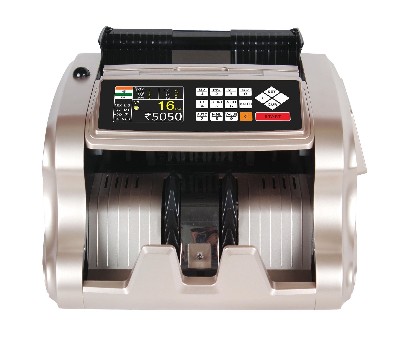Al-2600 Money Counting Machine Fake Currency Detector Bill Counter with Large Side LED Display - Image 5